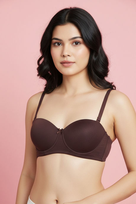 Zivame Padded Regular Wired 3/4th Coverage Strapless Bra - Shaved Chocolate — image 2